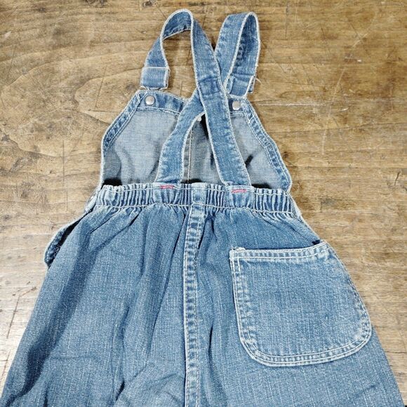 Vintage Blue Bell Overall Bib Baby Sz 1 Denim Pockets Snap - Picture 4 of 10
